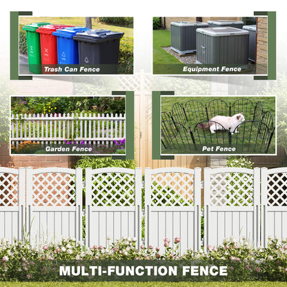 Greesum Outdoor Air Conditioner Fence, Privacy Screen 4 Panels for Trash Can Enclosure&Pool Equipment, 43.5”(H) x 22.62”(W) Per Panel, White