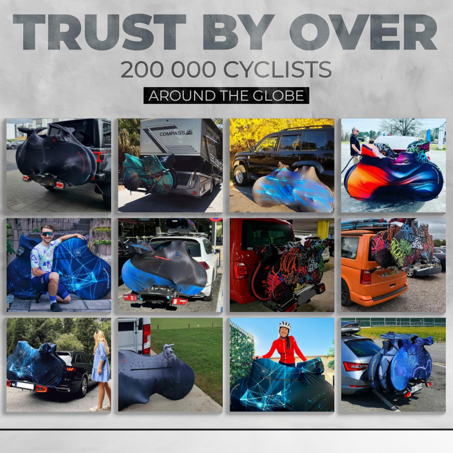 VELOSOCK Bicycle Cover for Car Racks Grafitti - Full Bike Protection, Travel-Friendly, Water-Resistant, and Durable - for ROAD bikes