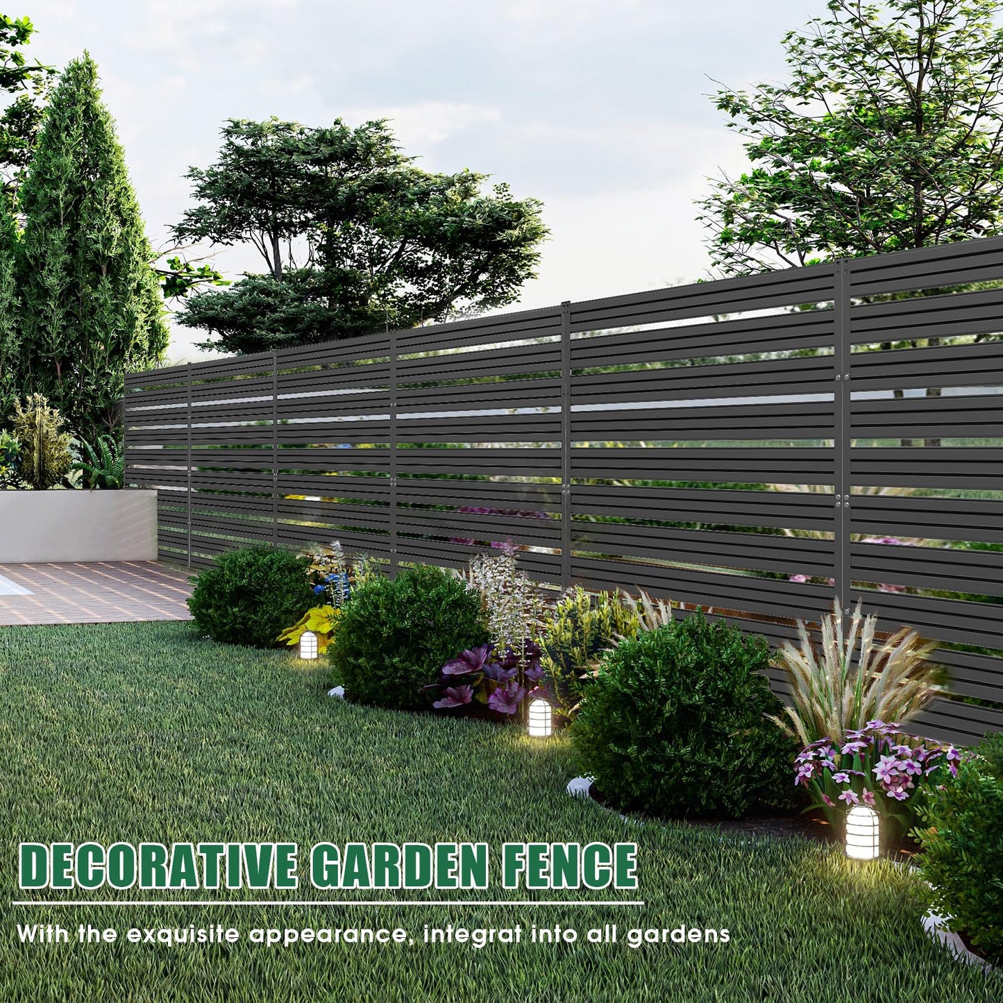 48" H x 48" W (2 Panels) Air Conditioner Fence, Metal Privacy Fence Panels for Outside, AC Unit Fencing, Trash Can Fencing, Pool Equipment Enclosure, Outdoor Privacy Wall for Outside, Patio
