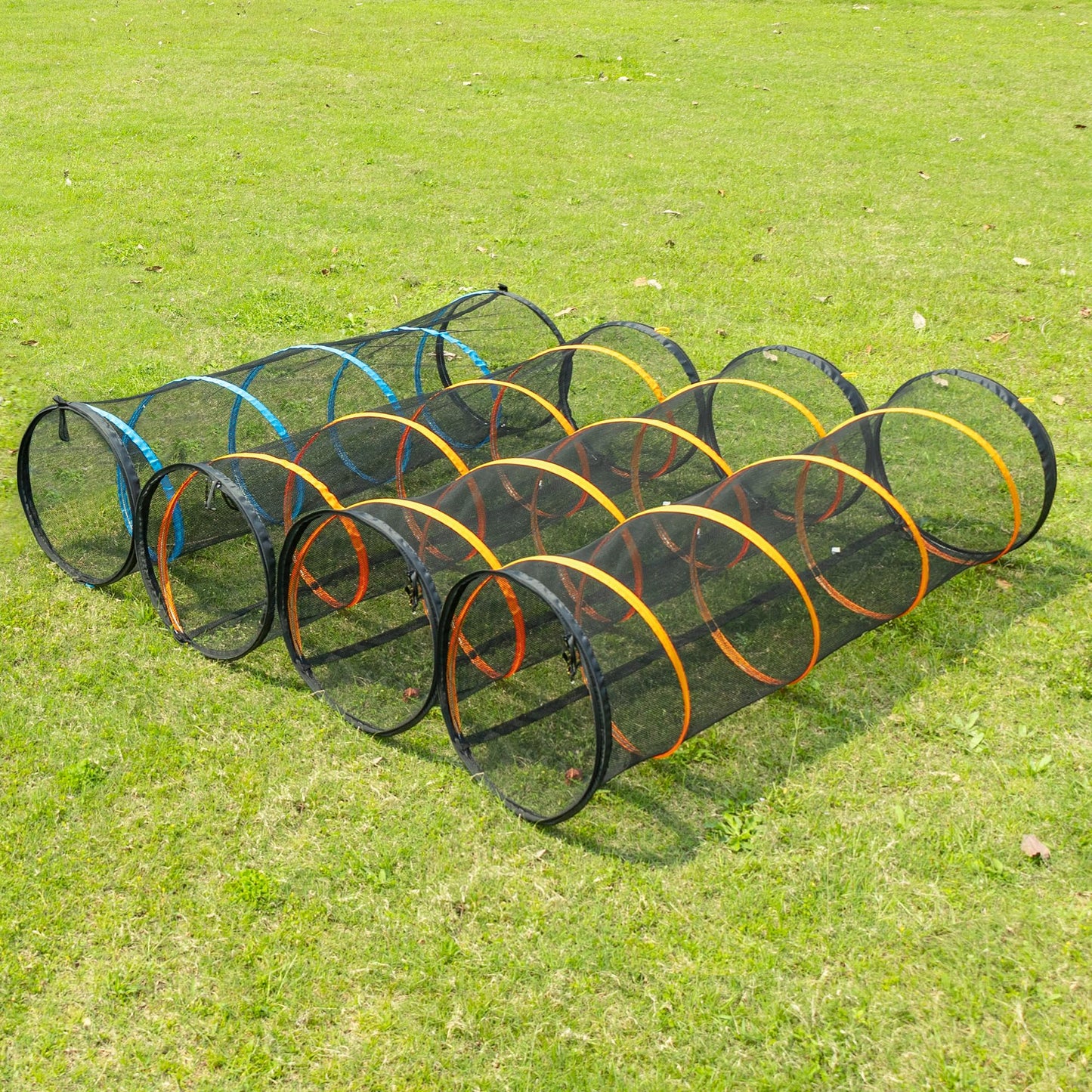 Cat Play Tunnel-2 Packs for Indoor and Outdoor, Cat Play House, Cat Enclosures Easy to Connect with Two Zipper Doors,Product Size 67'' x 18'',2pcs /Set Plus 2pcs /Set