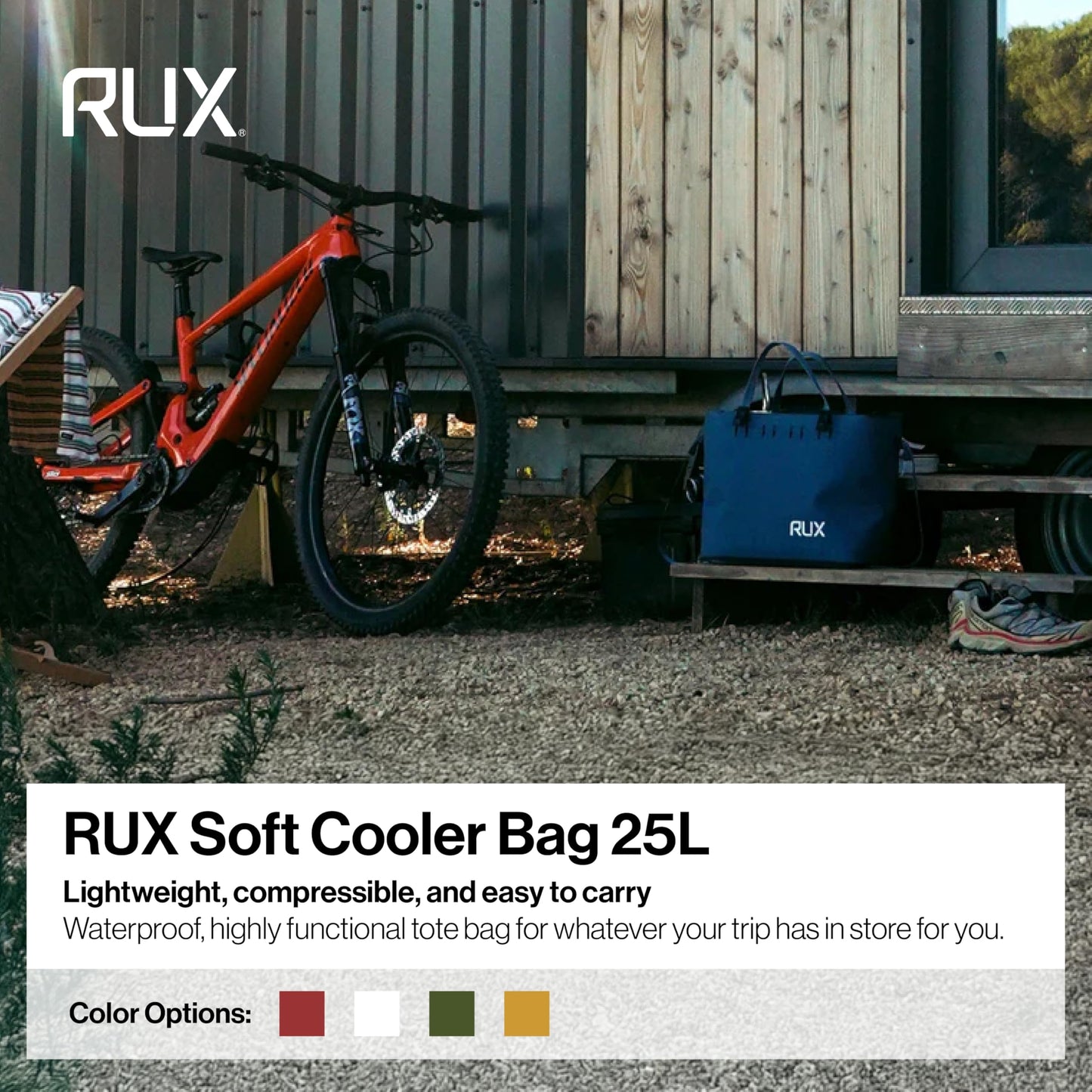 RUX 25L Soft Cooler Bag (Green) - Adventure-Ready Modular Cooler - Waterproof, Lightweight, Highly Functional Cooler Bag, and Perfect for Overlanding, Camping, and Van Life