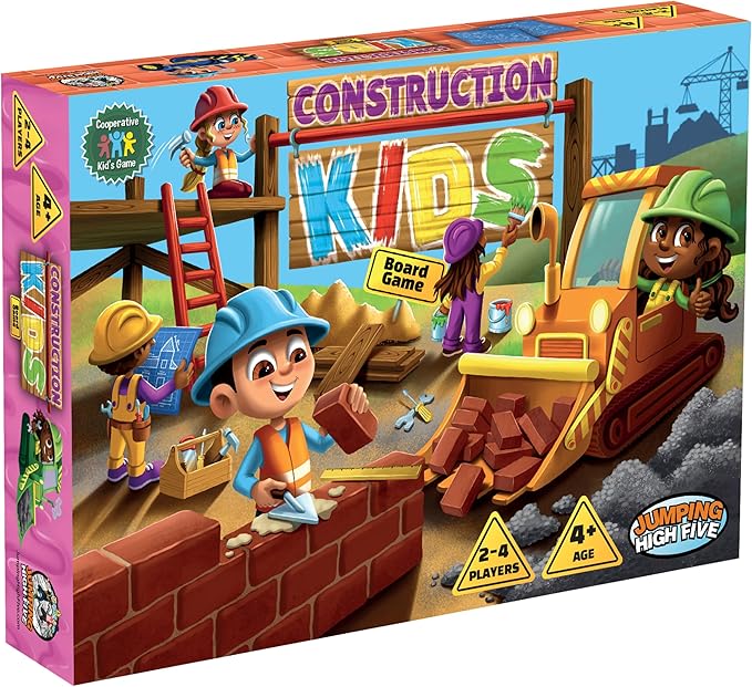 JH5 Construction Kids Board Game for Kids Ages 4 and Up Fun and Cooperative Building Game for 2-4 Players Easy to Learn Perfect for Family Time