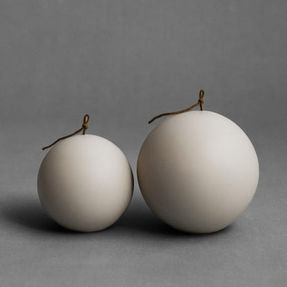 LAWA Sphere Candle - Beautiful Handmade Pillar Soy Wax Elegant Aesthetic Candle Housewarming Gift Home Room Shelf Decor Idea (Light Beige, Set of 2)