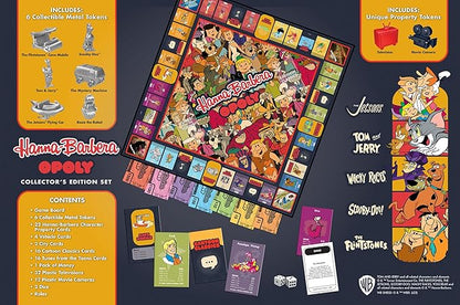 Hanna-Barbera Opoly - Game for All Ages by Masterpieces - Board Games for Families - Opoly Style Cartoon Strategy Board Game