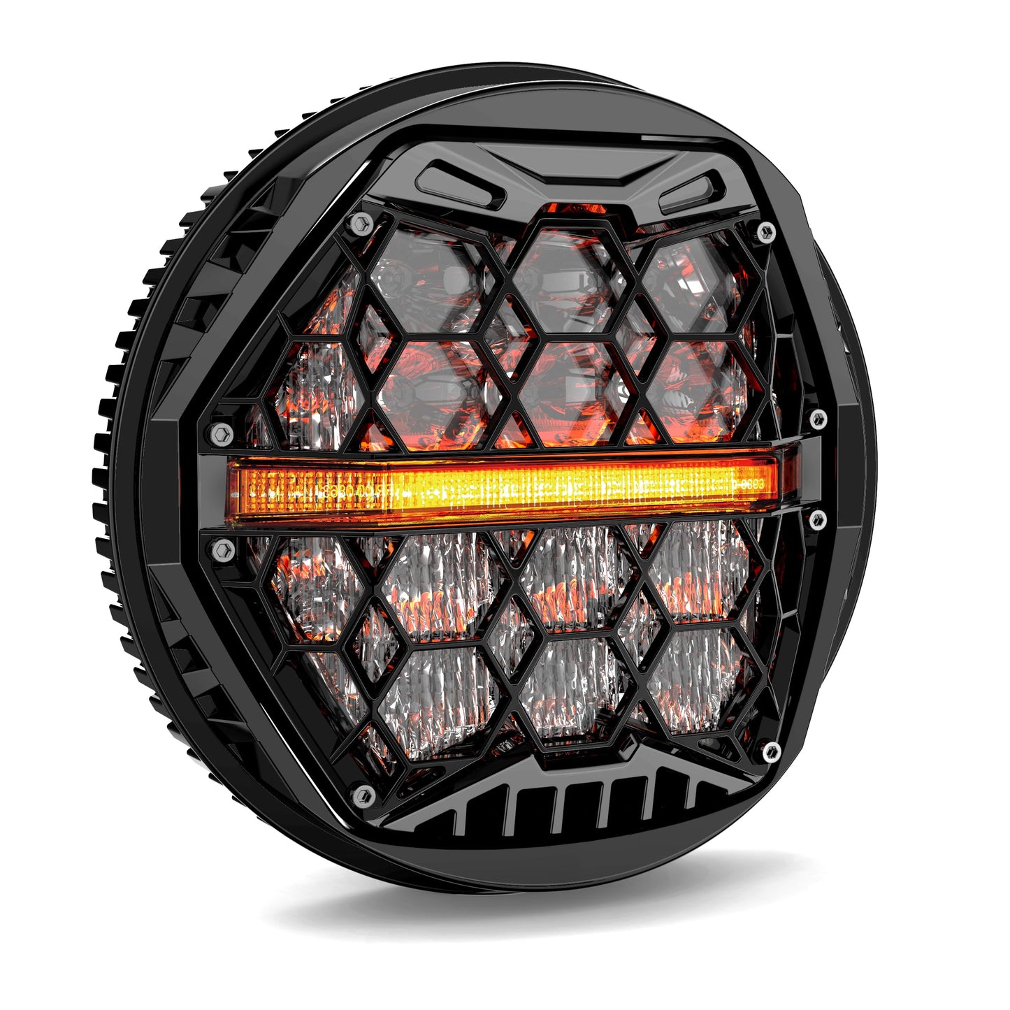 DOT Approved 5-3/4" 5.75 Inch LED Headlight with Amber DRL Compatible with Dyna Street Bob Super Wide Glide Low Rider Night Rod Train Softail Deuce Custom Sportster Iron 883,Black