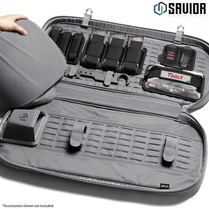 Savior Equipment Specialist Series 30" 34" 38" Covert Tactical Gun Bag Backpack Soft Case with Compartment, Low Profile Bug Out Truck Bag (SW Gray, 38")