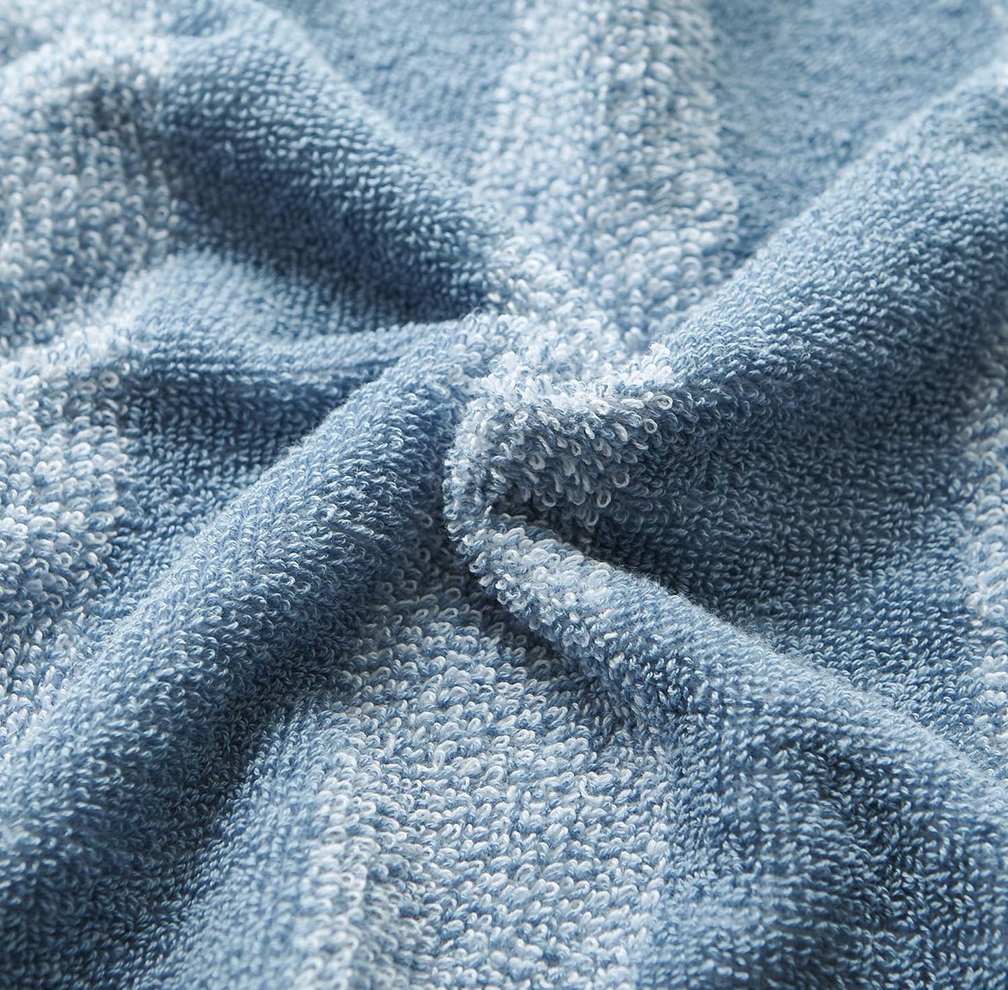 Nautica Bath Towel Set - Plush Cotton, Quick-Dry & Absorbent | Striped Americana Decor, Set of 6 in Oak Lake Blue