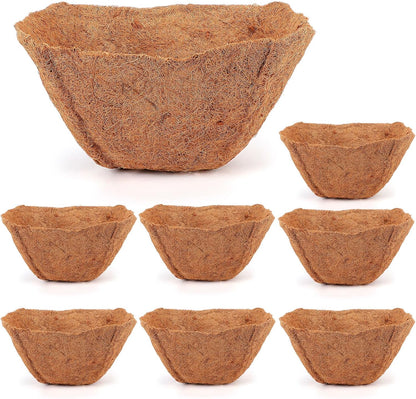 Newtay 14-Inch Square Coconut Liners - 4 Pcs Coir Fiber Replacement for Hanging Baskets & Pots