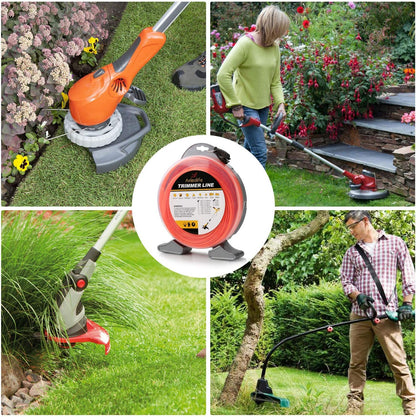 ANLEOLIFE String Trimmer Line - 1-Pound Commercial Square .065-Inch x 370 ft with Built-In Cutter - Orange