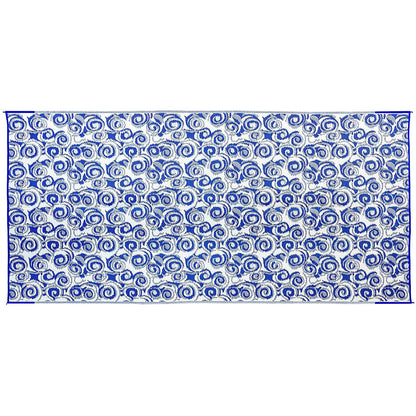Camco 42841 Swirl Awning Leisure Mat-Blue 8' X 16'