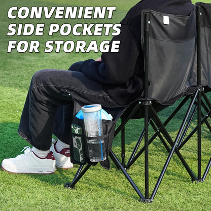 G GOOD GAIN Portable Soccer Bench - Team Bench Soccer 6 Seats with Bag, Sideline Folding Bench, Folded Chair Seating 6 for Football Camp Outdoor Sport Events, Team Chairs for Adults, Black