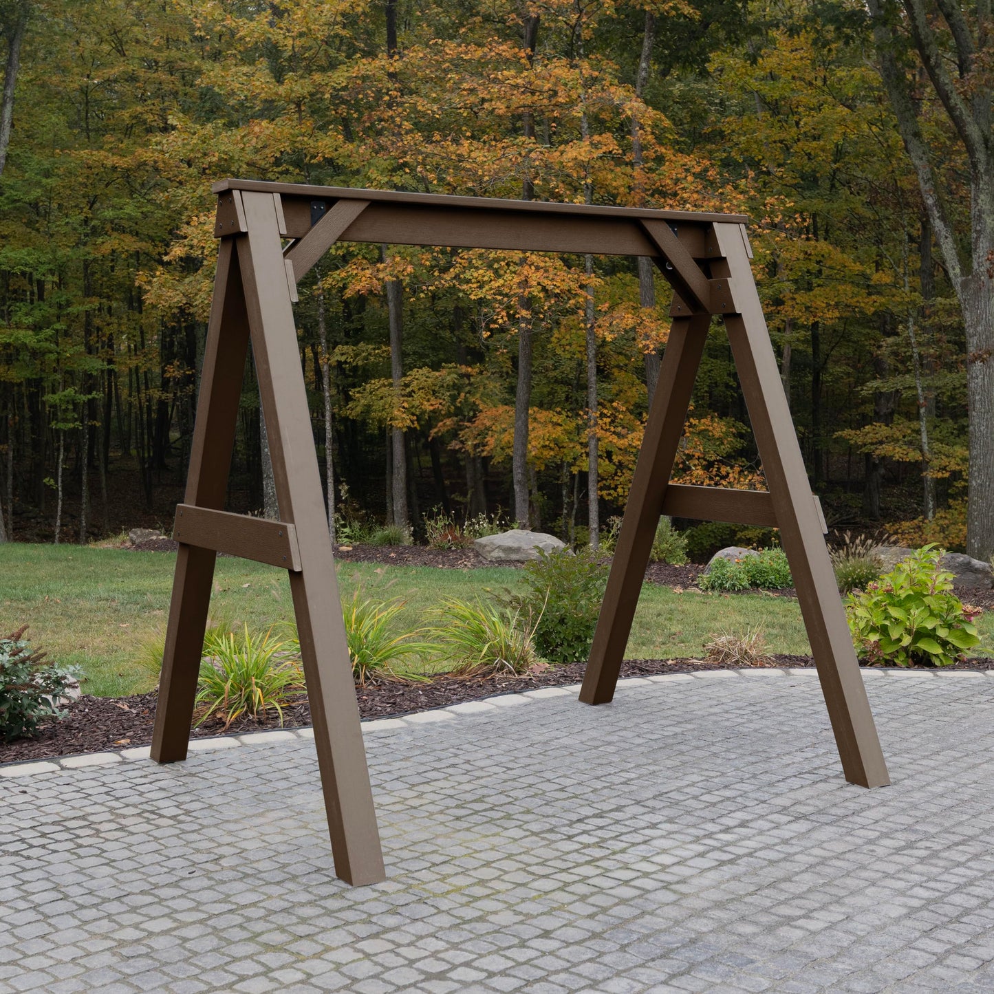 Highwood Heavy Duty, Weather Resistant A-Frame Porch Swing Stand, Weathered Acorn