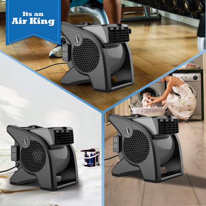 Air King 9555 3-Speed Commercial Grade Pivoting Blower, 1/13-Horsepower, Gray Finish