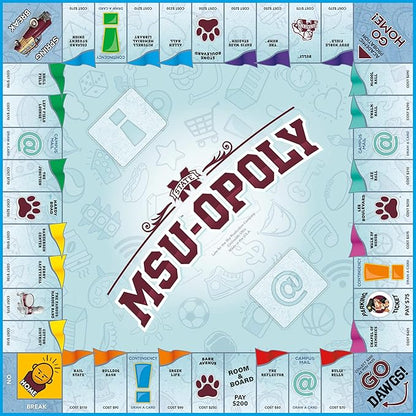 Late for the Sky Mississippi State University Opoly Board Game for 2–6 Players Ages 12+ College Campus Theme Family Strategy Party Game