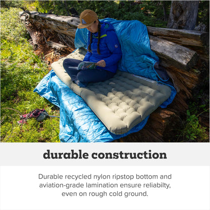 Big Agnes Campmeister Deluxe - Insulated Sleeping Pad, Ultralight Inflatable Mat For Camping, All Season Compact Backpacking And Hiking, 25x72 Wide Regular