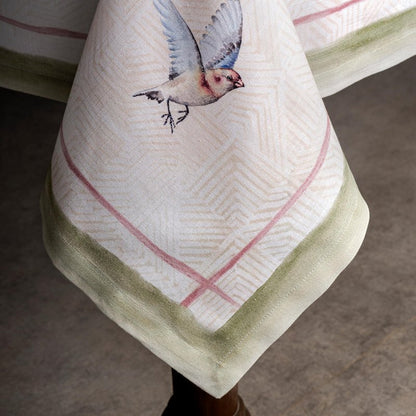 Maison d' Hermine Table Cloth Rectangle Table 100% Cotton 70 x 120 Inches Tablecloth Reusable Decorative for Dining Kitchen Room Farmhouse Home Gifts for Mothers Day Spring Summer - Flying Birds