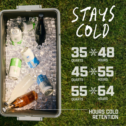 Coleman Snap 'N Go 35-Quart Collapsible Hard Cooler, Portable Hard-Sided Cooler with Waterproof Removable Liner, Spacing-Saving & Quick Set Up, 48 Hours Cold, Mussel Grey