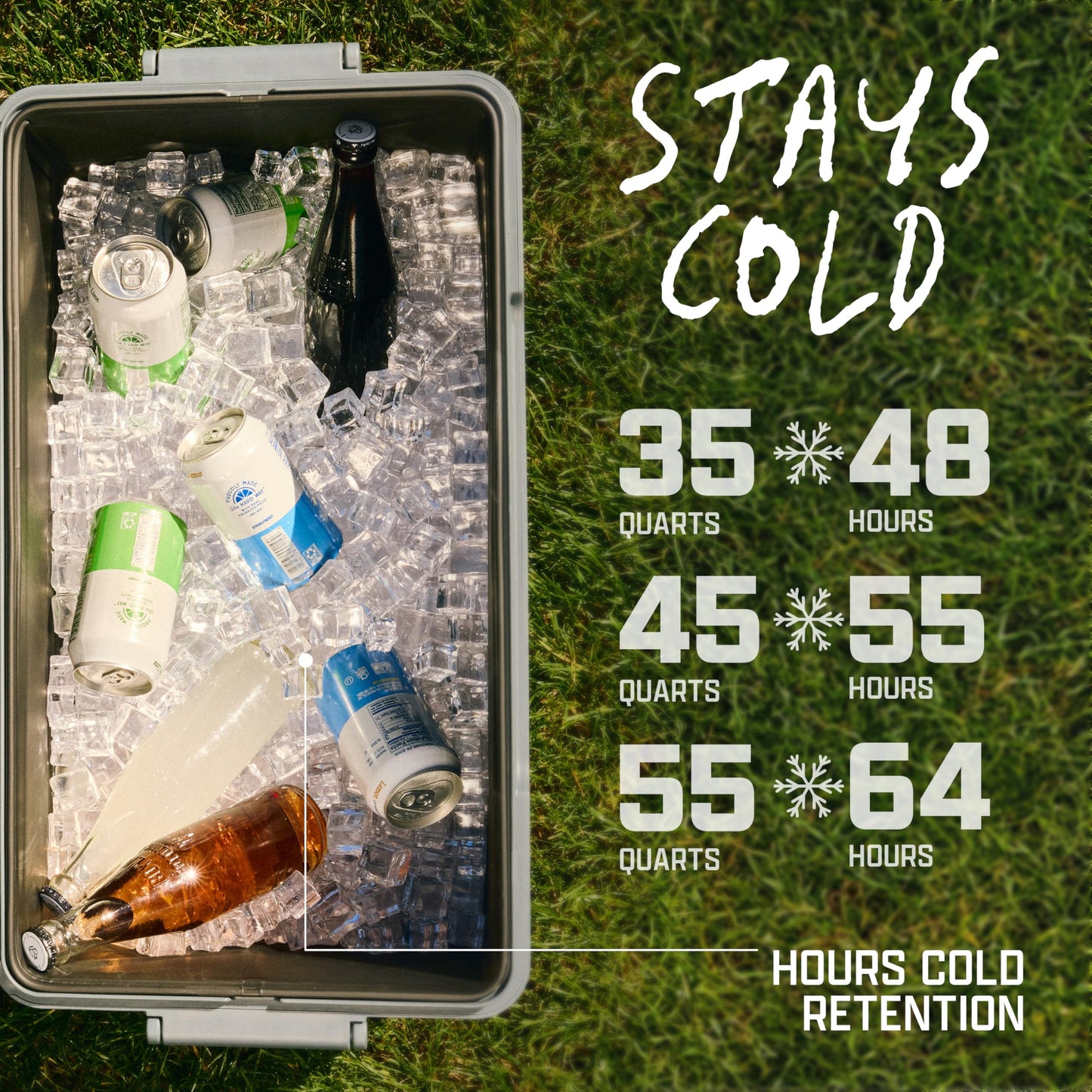 Coleman Snap 'N Go 55-Quart Collapsible Hard Cooler, Portable Hard-Sided Cooler with Waterproof Removable Liner, Space-Saving & Quick Set Up, 64 Hours Cold, Mussel Grey