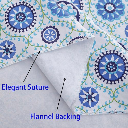 Heavy Duty Vinyl Tablecloth with Flannel Backing Waterproof Oil-Proof Plastic Table Cloth Stain-Resistant Wipeable Rectangle or Square Table Cover for Indoor and Outdoor (Floral Vine,60x102 Inch)