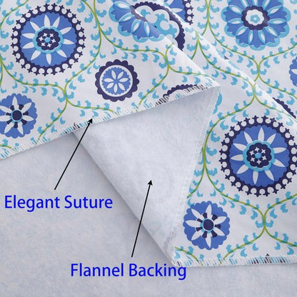 Heavy Duty Vinyl Tablecloth with Flannel Backing Waterproof Oil-Proof Plastic Table Cloth Stain-Resistant Wipeable Rectangle or Square Table Cover for Indoor and Outdoor (Floral Vine,60x102 Inch)