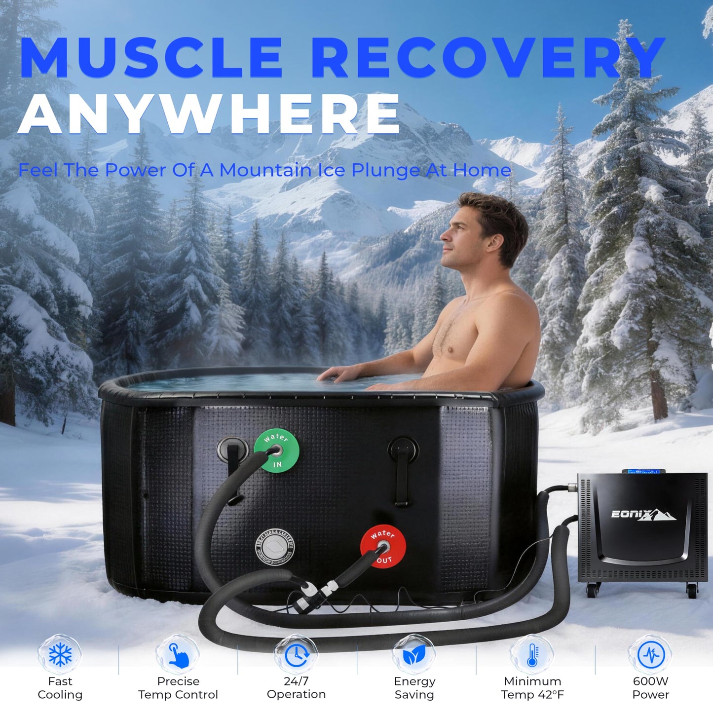 Ice Bath Chiller for Cold Plunge,1/3 HP Ice Bath Chiller with Household Submersible Water Pump,Insulation pipe, Ideal for Cold Bath Plunge Tub