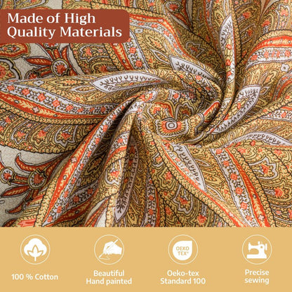 Maison d' Hermine Table Cloth Rectangle Table 100% Cotton 60 x 90 Inches Tablecloth Reusable Decorative Everyday Use for Dining Room, Farmhouse, Home, Party, Festive & Wedding - Kashmir Paisley