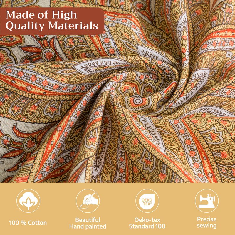 Maison d' Hermine Table Cloth Rectangle Table 100% Cotton 70 x 108 Inches Fall Tablecloth Reusable Everyday Use for Thanksgiving Christmas Decorations Dining Farmhouse Party (Kashmir Paisley)