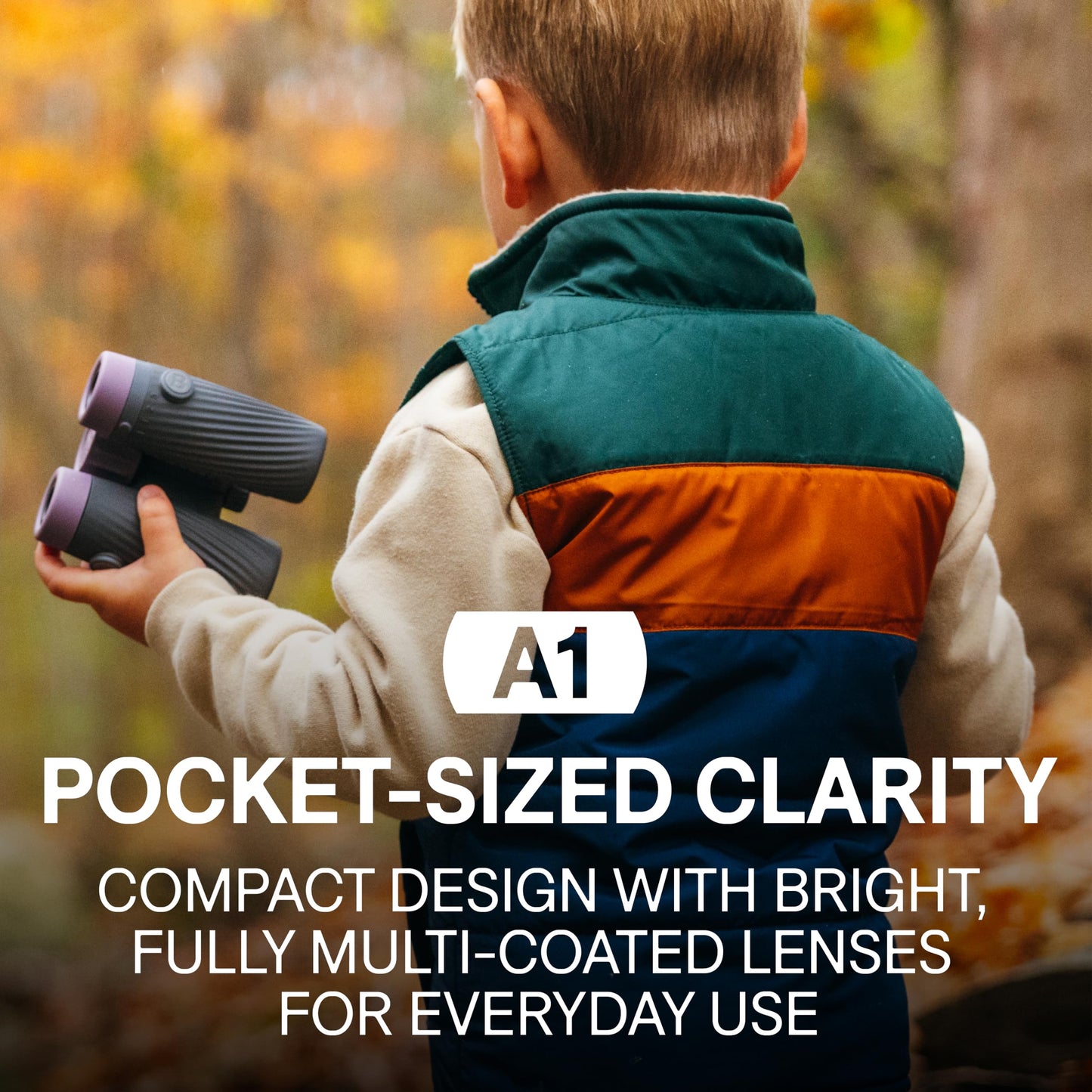 Bushnell A1 8x25 Compact Binoculars for Adults & Kids, Waterproof, Fogproof, 8X Magnification, Fully Multi-Coated Lenses & Rubber Armor - Cilantro Green