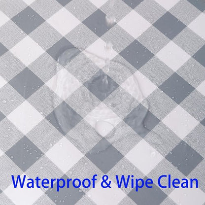 Heavy Duty Vinyl Tablecloth with Flannel Backing Waterproof Oil-Proof Plastic Table Cloth Stain-Resistant Wipeable Rectangle or Square Table Cover for Indoor and Outdoor (Grey Checkered, 52x70 Inch)