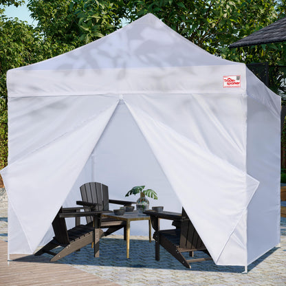 Tradesparker 10x20 Pop up Canopy Sidewall Kit Only, 3 Sidewalls & 1 Doorwall Removable Zipper End Fit for Commercial Instant Tent Canopies,NOT Excluding Top and Frame,Black