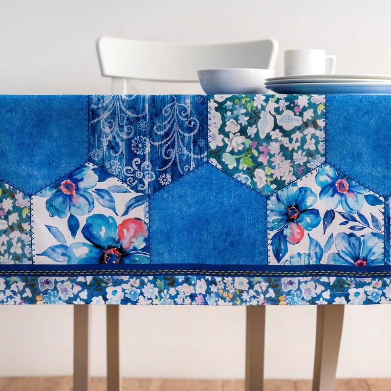 Maison d' Hermine Table Cloth Rectangle Table 100% Cotton 60 x 120 Inches Tablecloth Reusable Decorative for Dining Kitchen Room Farmhouse Home Gifts for Mothers Day Spring Summer - Summer Blues