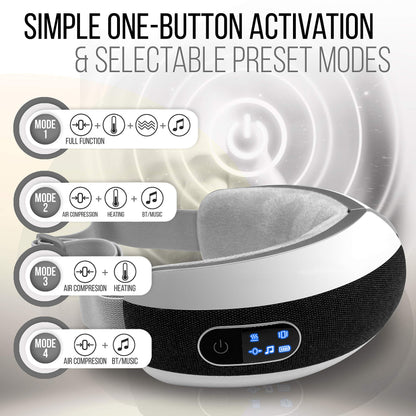 SereneLife Smart Eye Massager with Heat and Compression for Migraines and Stress Therapy, Wireless Heated Mask w/Music & Vibration