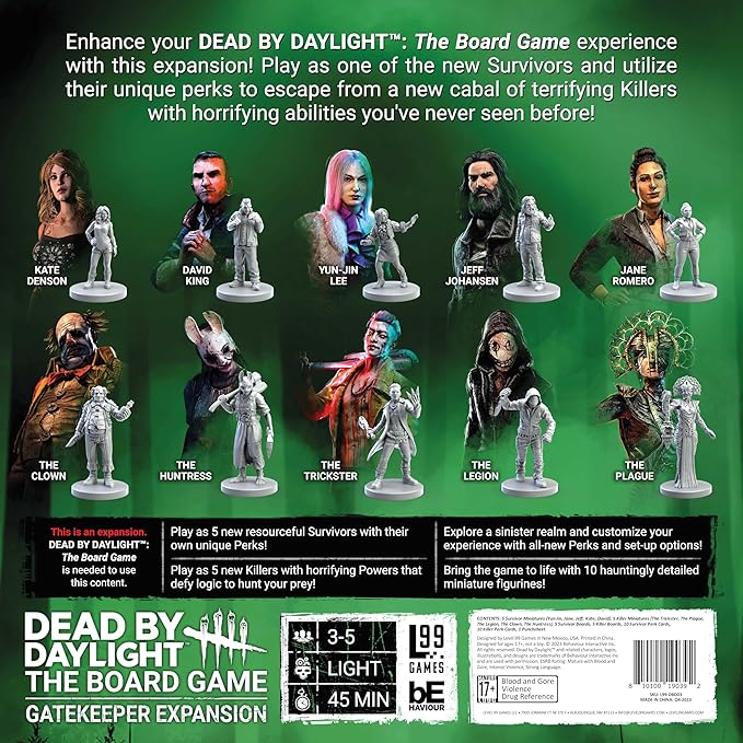 Level 99 Games Dead by Daylight: Gatekeeper Expansion – Horror Board Game Strategy &amp Survival Includes Miniatures