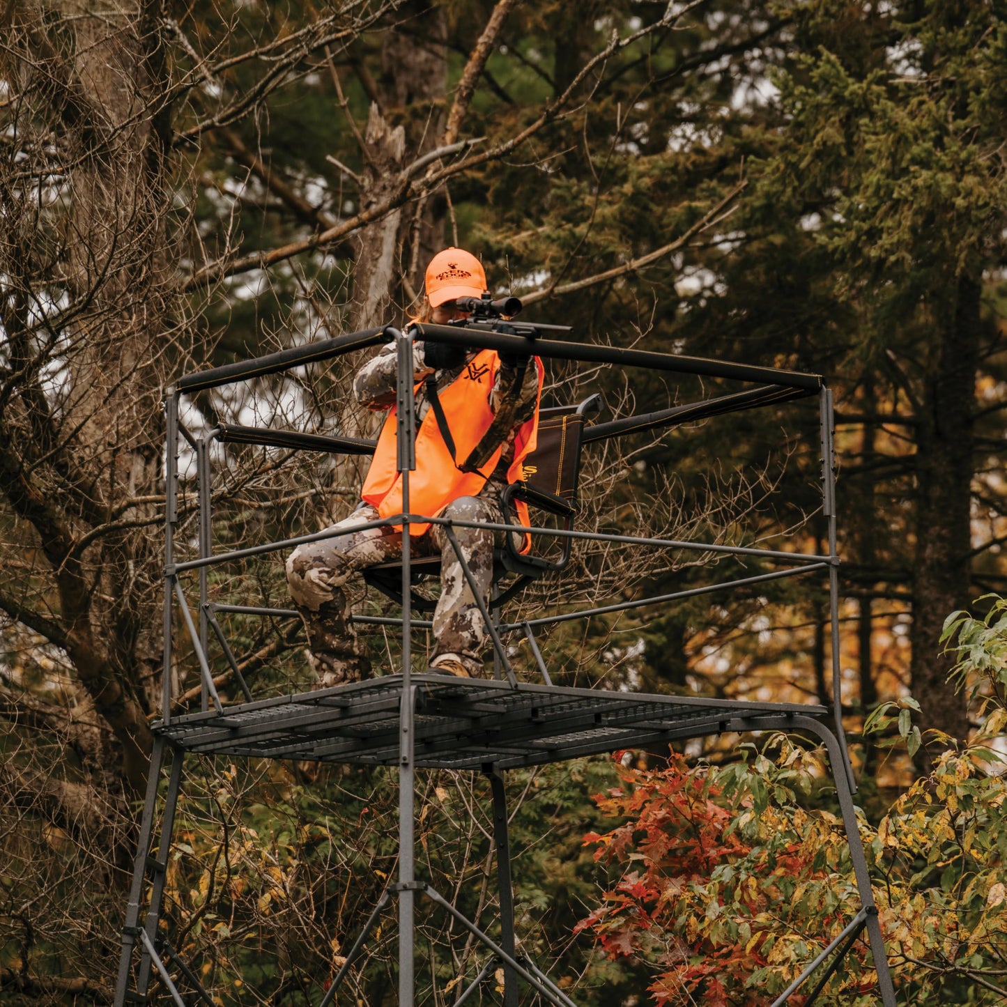 Rivers Edge® 12’ Shooting Platform, Oversized Platform, Adjustable Shooting Rail, Powder-Coated Steel, Unmatched Stability, RE402T