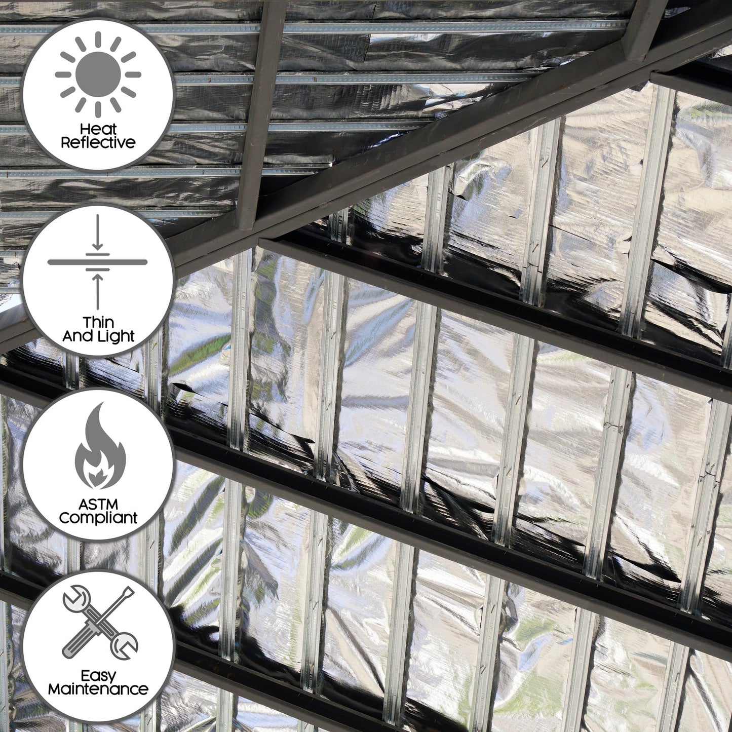 Houseables Radiant Barrier, Radiant Barrier Insulation Roll, Attic Insulation, 1000 Sq Ft, 250'x4', House Wrap, Reflective Foil, Attic Foil, Double Reflective Heat Shield, Perforated Aluminum, Thermal