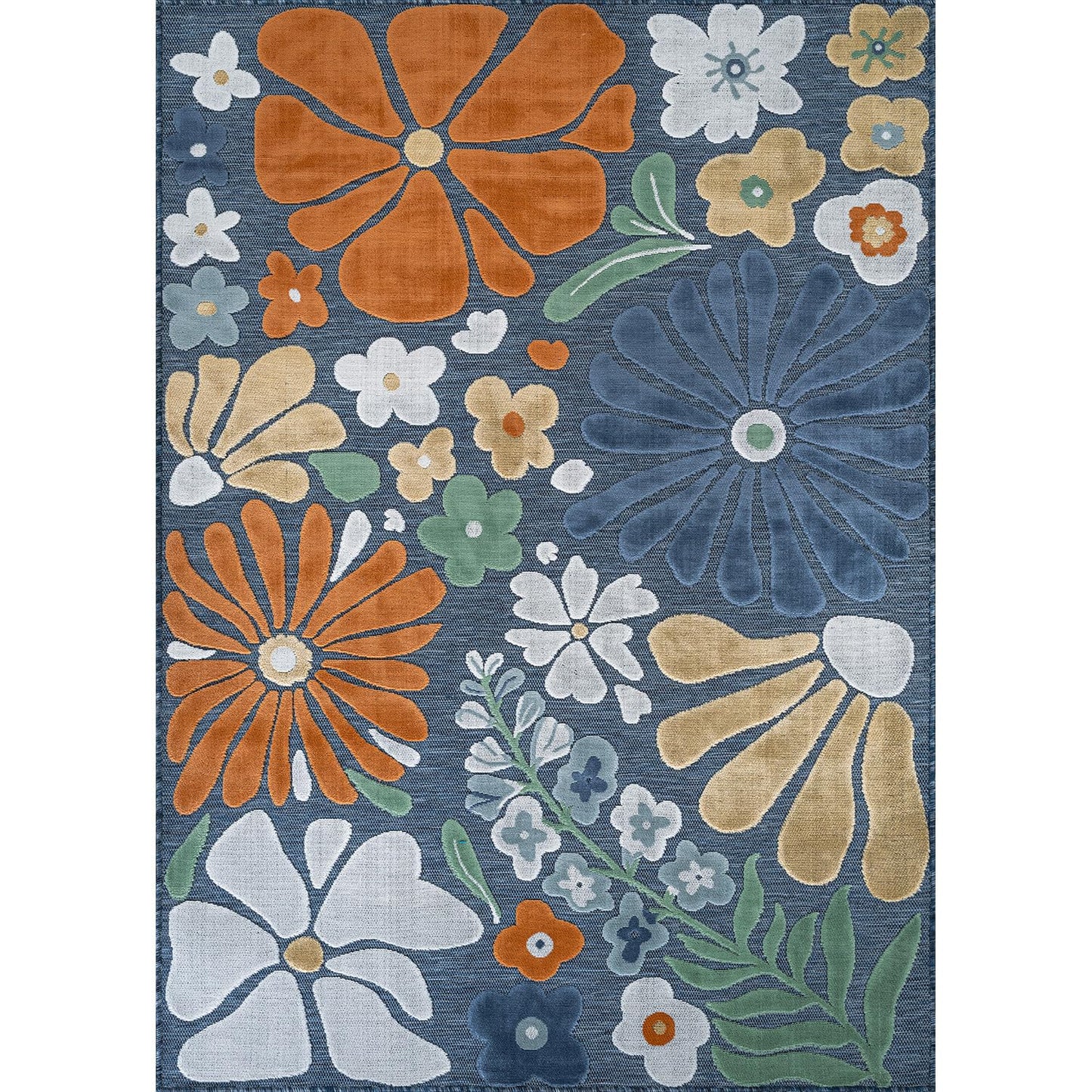 Beverly Rug Outdoor Rug 10x14 Large Modern Floral Tropical Area Rugs for Outdoor and Indoor Patio Easy to Clean Non Shedding Living Room Porch Garden Washable Outside Carpet (10 x 14 Midnight)