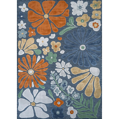 Beverly Rug Outdoor Rug 10x14 Large Modern Floral Tropical Area Rugs for Outdoor and Indoor Patio Easy to Clean Non Shedding Living Room Porch Garden Washable Outside Carpet (10 x 14 Midnight)