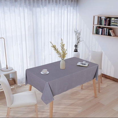 sancua 100% Waterproof Rectangle PVC Tablecloth - 54 x 108 Inch - Oil Proof Spill Proof Vinyl Table Cloth, Wipe Clean Table Cover for Dining Tables, Buffet Parties and Camping, Grey