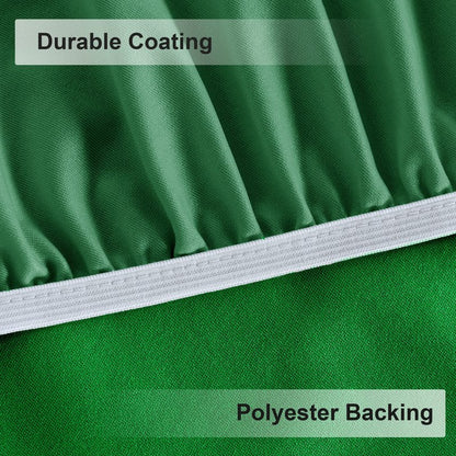 Obstal Fitted Round Green Table Cloth, Reversible Waterproof Stain Resistant Elastic Stretch Tablecloth, Wipe Clean Table Cover for Outdoor/Indoor Use, Fits Round Tables up to 40" - 44" Diameter
