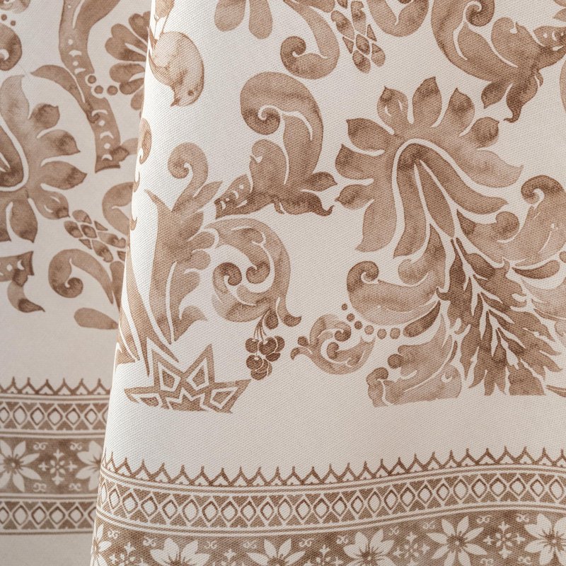 Maison d' Hermine Table Cloth Round Table 100% Cotton 63 Inches Fall Tablecloth Reusable Everyday Use for Thanksgiving Christmas Decorations Dining Farmhouse Party (Allure)