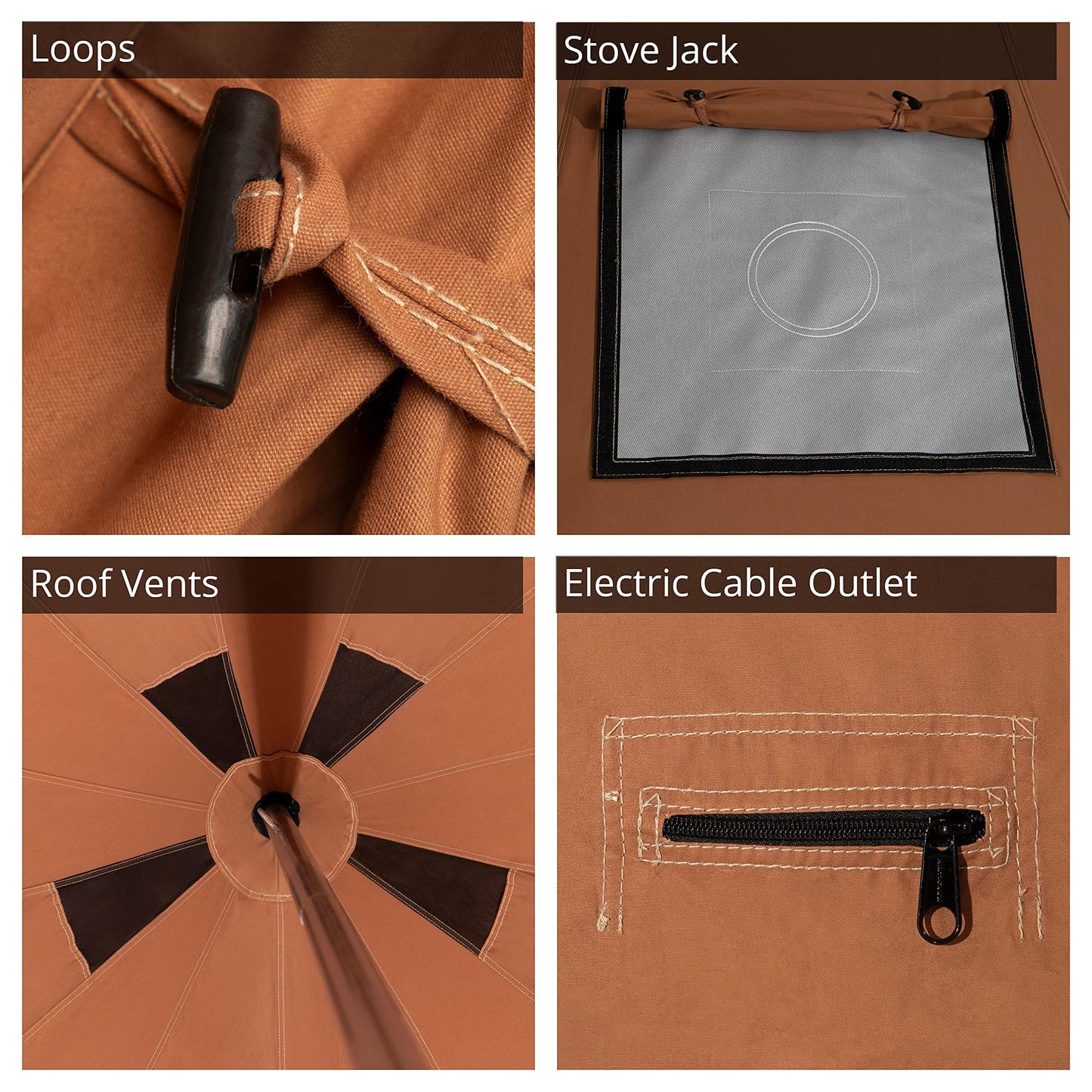 WHITEDUCK Regatta Canvas Bell Tent - w/StoveJack, Waterproof, 4 Season Luxury Camping and Glamping Yurt Tent Outdoor (10' (3M), Water Repellent, Sandstone Beige)