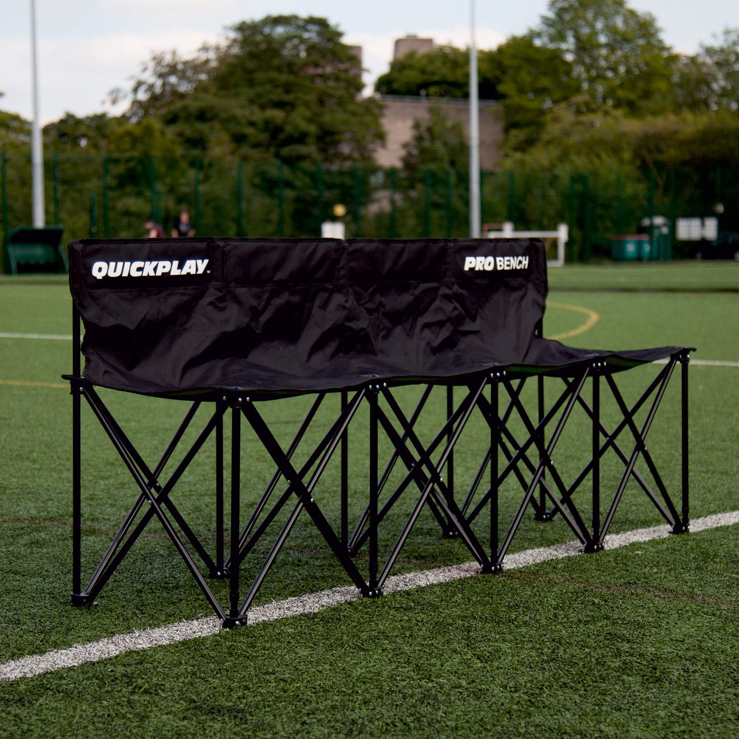 QUICKPLAY PRO Portable Folding Bench – Available in 4, 6, and 9 Seats & 6-Seat Shelter | Heavy-Duty, Fast Set-Up Seating for Sports, Camping, and Outdoor Activities