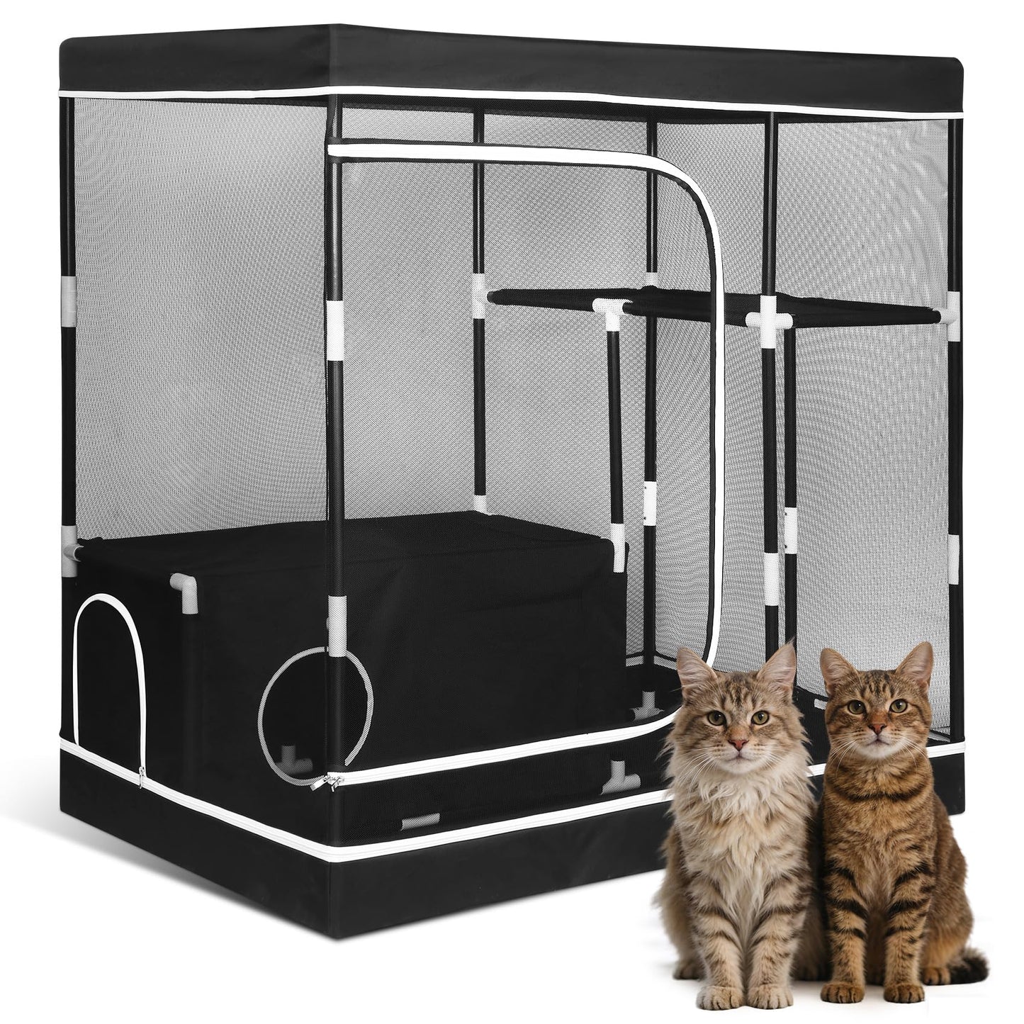 Large Cat Cage, Cat Enclosure Indoor, Cat Playpen for Adult Cats, Kittens & Small Animals, Multi-Level Kennel, Spacious Multi-Level Cat Cage for Indoor Use, Safe Playpen for Small Pets