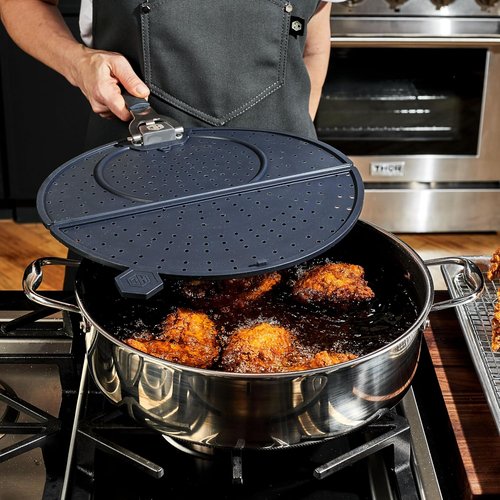 HexClad Grease Splatter Screen - Dishwasher-Safe, Folding Design for 10 & 12-Inch Pans | Heat-Safe to 480°F