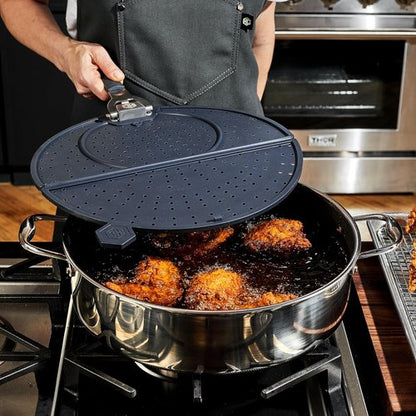HexClad Grease Splatter Screen - Dishwasher-Safe, Folding Design for 10 & 12-Inch Pans | Heat-Safe to 480°F