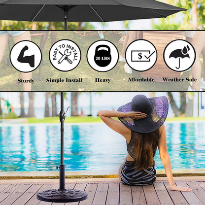 Backyard Expressions Umbrella Base - 21 Pound Heavy-Duty Bronze Design for Stability