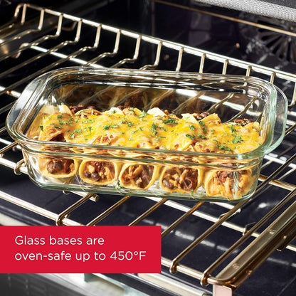Rubbermaid Brilliance Glass Storage Containers - 8-Cup, 2-Pack with Lids - Large, Clear Design