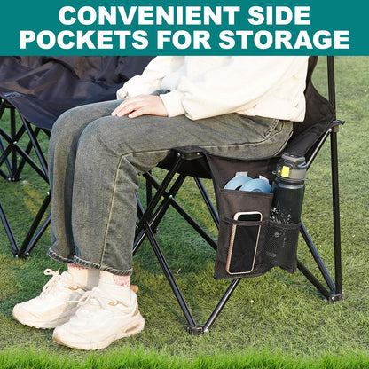 1MORE Soccer Bench - Portable Folding Team Bench, 8 Seats Foldable Sideline Benches, Soccer Chair with Bag & Backrest, Adult Team Chair for Football Camp Sport Events Outdoor Seating.Black