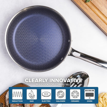 Viking Hybrid Plus 8-Inch Ceramic Nonstick Frying Pan - PFAS-Free, Metal Utensil Safe, Oven Safe to 500°F