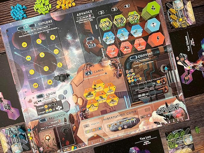 Stonemaier Games: Apiary (Base Game) by Connie Vogelmann | A Strategy Board Game About Hyper Intelligent Bees in Space | Build Your Hive Explore Outer Space Grow Your Colony | 1-5 Players 90 Mins